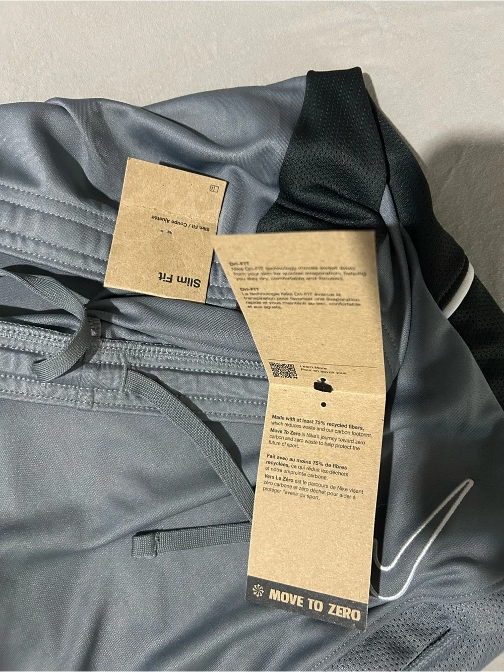 Nike Men's Gray Athletic Shorts with Black Side Panels